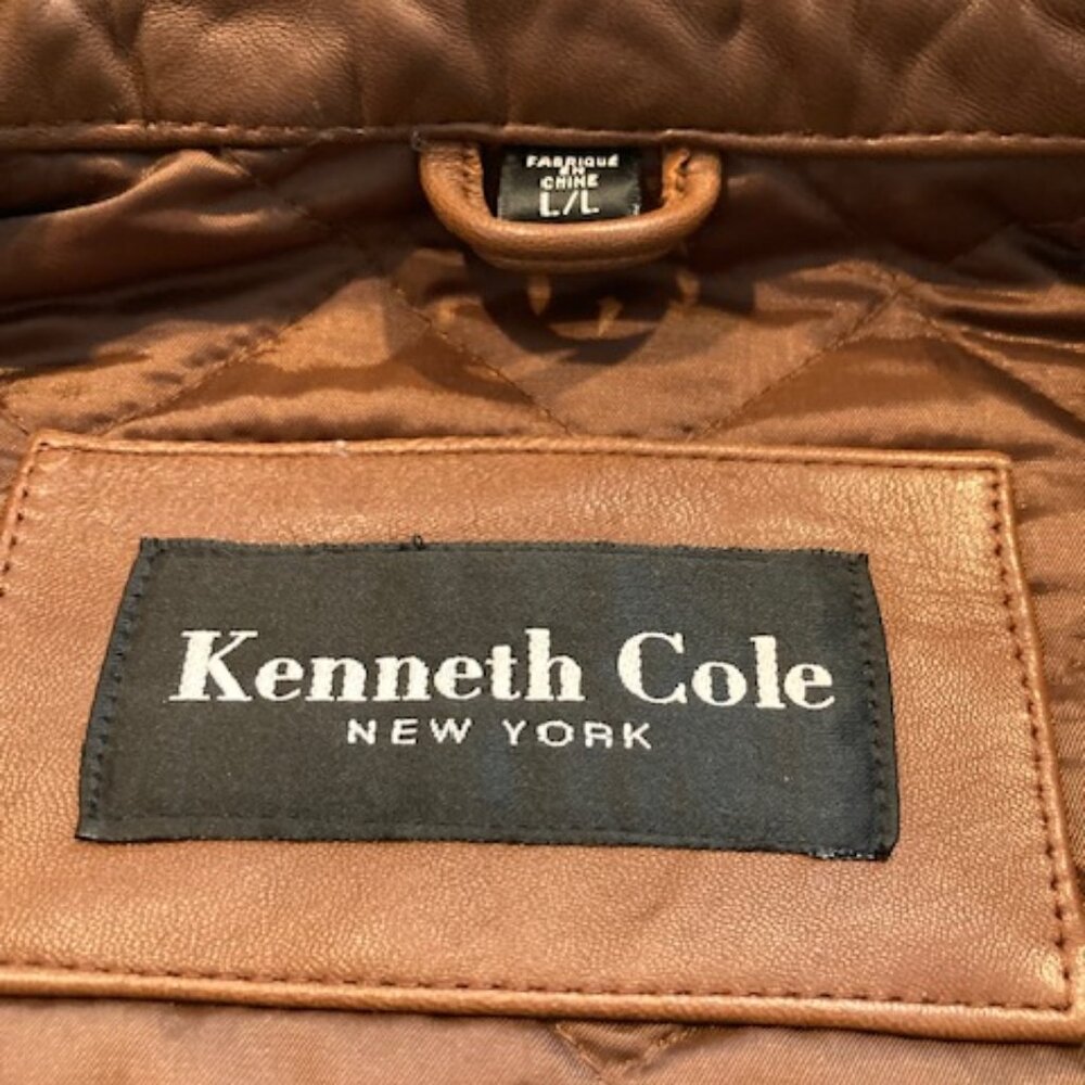 Kenneth Cole Men's Vintage Leather Jacket, Size large - Picture 4 of 6